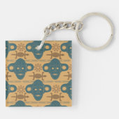 Tribal Mask Afrikaans etnisch gezichtspatroon Sleutelhanger (Achterkant)