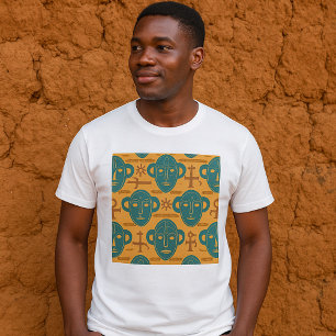 Tribal Mask Afrikaans etnisch gezichtspatroon T-shirt