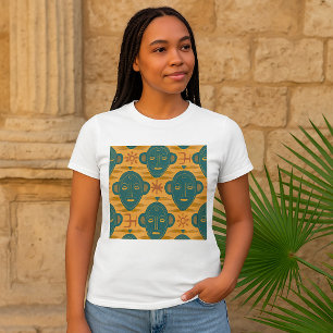 Tribal Mask Afrikaans etnisch gezichtspatroon T-shirt