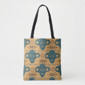 Tribal Mask Afrikaans etnisch gezichtspatroon Tote Bag (Voorkant)