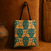 Tribal Mask Afrikaans etnisch gezichtspatroon Tote Bag