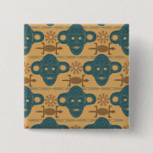 Tribal Mask Afrikaans etnisch gezichtspatroon Vierkante Button 5,1 Cm (Voorkant)