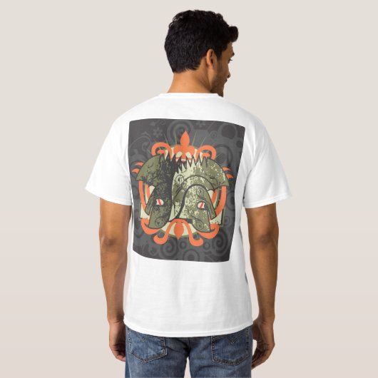  Tribal Mask with Orange Crown T-shirt (Achterkant volledig)
