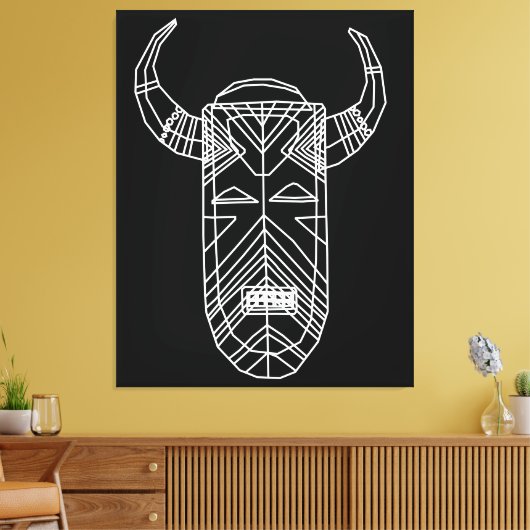 Tribal Masker Canvas Afdruk (Insitu (Woonkamer))