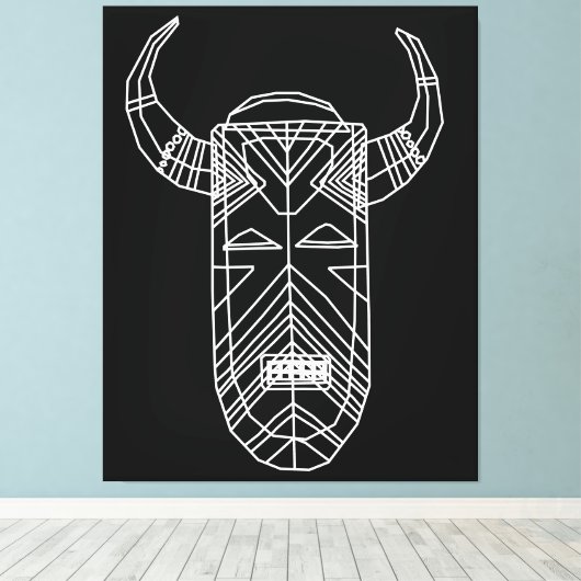 Tribal Masker Canvas Afdruk (Insitu (Houten vloer))