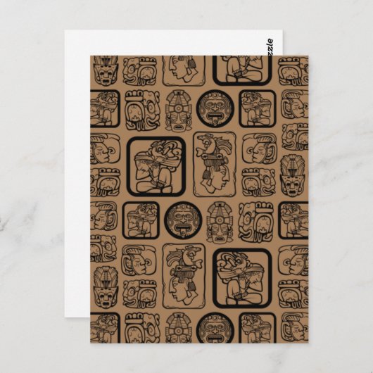 Tribal MAYA oud maskerpatroon 1 Briefkaart (Voorkant / Achterkant)