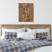 Tribal MAYA oud maskerpatroon 1 Canvas Afdruk (Insitu (Slaapkamer))