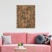 Tribal MAYA oud maskerpatroon 1 Canvas Afdruk (Insitu (Woonkamer))