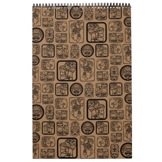Tribal MAYA oud maskerpatroon 1 Kalender (Hoes)