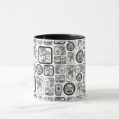 Tribal MAYA oud maskerpatroon 1 Mok (Midden)