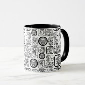 Tribal MAYA oud maskerpatroon 1 Mok (Voorkant rechts)