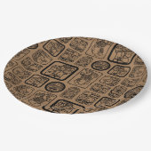 Tribal MAYA oud maskerpatroon 1 Papieren Bordje (Gekanteld)