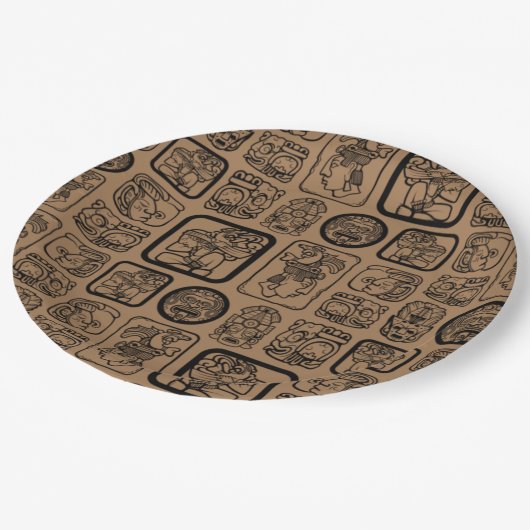 Tribal MAYA oud maskerpatroon 1 Papieren Bordje (Gekanteld)