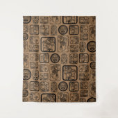 Tribal MAYA oud maskerpatroon 1 Wandkleed (Voorkant)