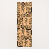 Tribal MAYA oud maskerpatroon 1 Yogamat (Achterkant)