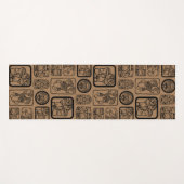 Tribal MAYA oud maskerpatroon 1 Yogamat (Voorkant (horizontaal))