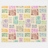 Tribal MAYA oude masker patroon 4 Fleece Deken (Voorkant (Horizontaal))