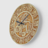 Tribal Maya Warrior Round Wall klok - Aztec-klok (Hoek)