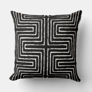Tribal Maze Mud Cloth Pattern African Kussen