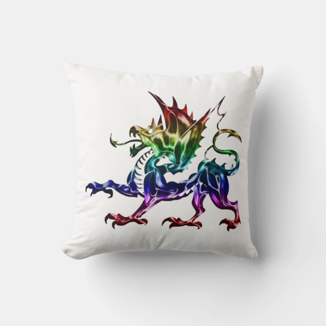 Tribal Metallic Dragon Pillow Kussen (Voorkant)