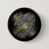 Tribal Metallic Dragon Ronde Button 5,7 Cm (Voorkant)