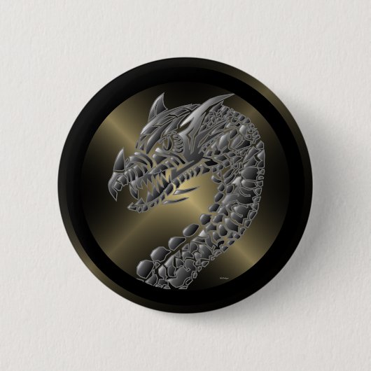 Tribal Metallic Dragon Ronde Button 5,7 Cm (Voorkant)