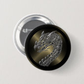 Tribal Metallic Dragon Ronde Button 5,7 Cm (Voorkant /achterkant)