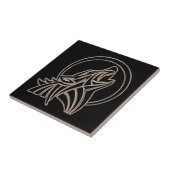 Tribal Metallic Howling Wolf Emblem Tegeltje (Zijkant)