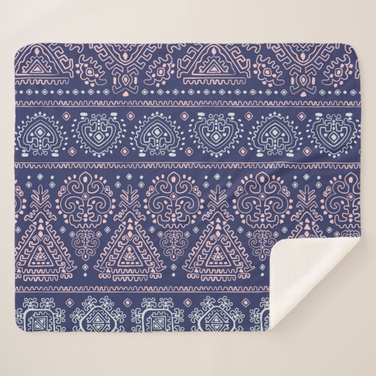 Tribal Mexicaans, etnisch naadloos patroon. Sherpa Deken (Voorkant (horizontaal))