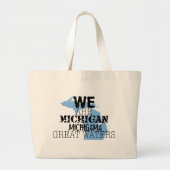 Tribal Michigan Michigama Great Waters Up North Grote Tote Bag (Voorkant)