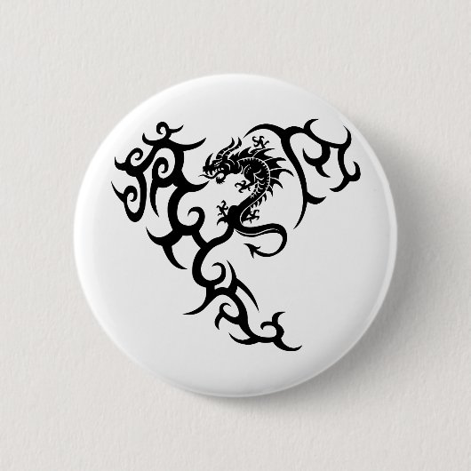 Tribal mit Drache Ronde Button 5,7 Cm (Voorkant)