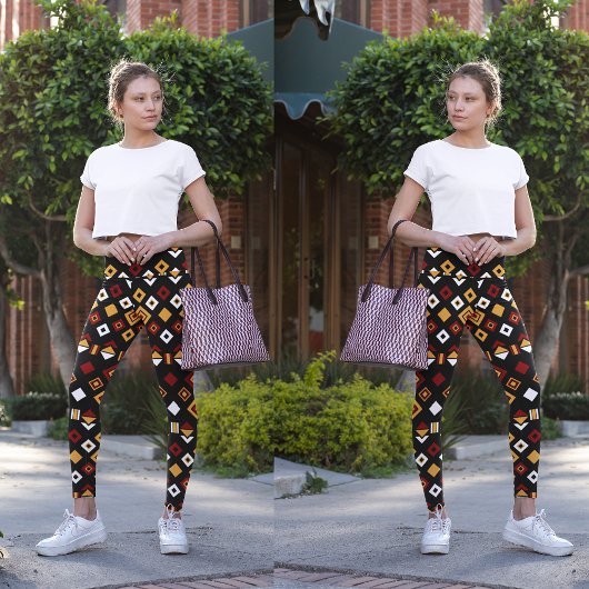 Tribal Monochroom Hexagon Leggings