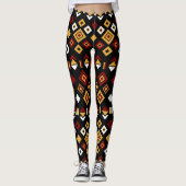 Tribal Monochroom Hexagon Leggings (Voorkant)