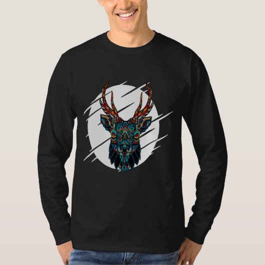 Tribal Moose Head T-shirt (Voorkant)