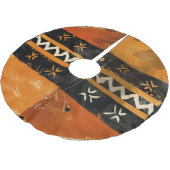 Tribal motifs in black and earth tones kerstboom rok (Gekanteld)