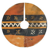 Tribal motifs in black and earth tones kerstboom rok (Voorkant)