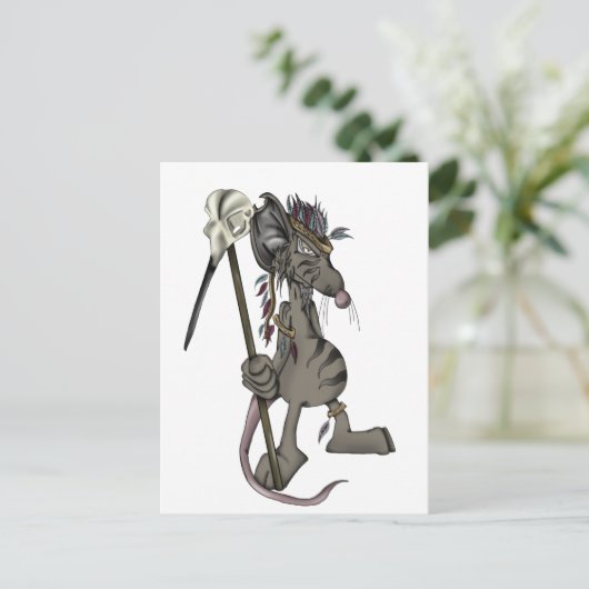 Tribal Mouse Briefkaart (Staand voorkant)