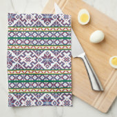 Tribal Multicolored antieke symbool volkskunst des Theedoek (Quarter Fold)