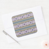 Tribal Multicolored antieke symbool volkskunst des Vierkante Sticker (Envelop)