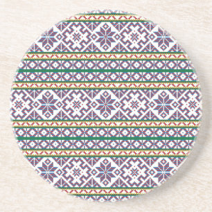 Tribal Multicolored antieke symbool volkskunst des Zandsteen Onderzetter