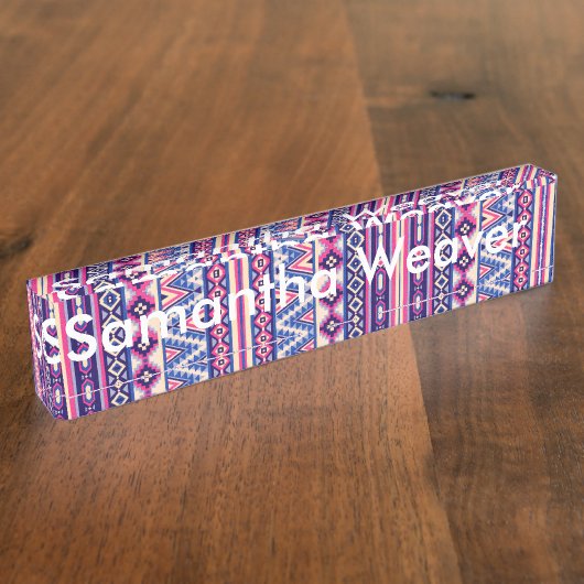 Tribal Native American Aztec Pattern Naambordje (Zijkant)