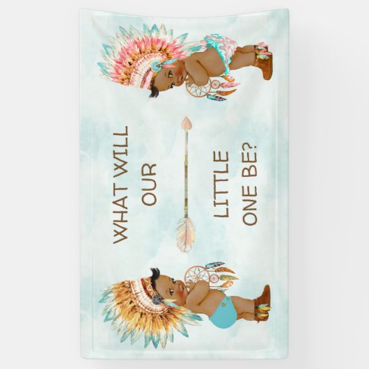 Tribal Native American Etnische Boho Genderonthull Spandoek (Verticaal)