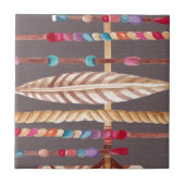 Tribal Native Beads Arrows Rope Pattern Collage Tegeltje (Voorkant)