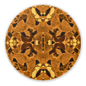 Tribal Native Boho Western Black Yellow Keramische Knop (Voorkant)