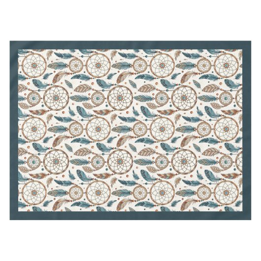 Tribal Native etnische pastel dromenvanger veren Tafelkleed (Voorkant (Horizontaal))