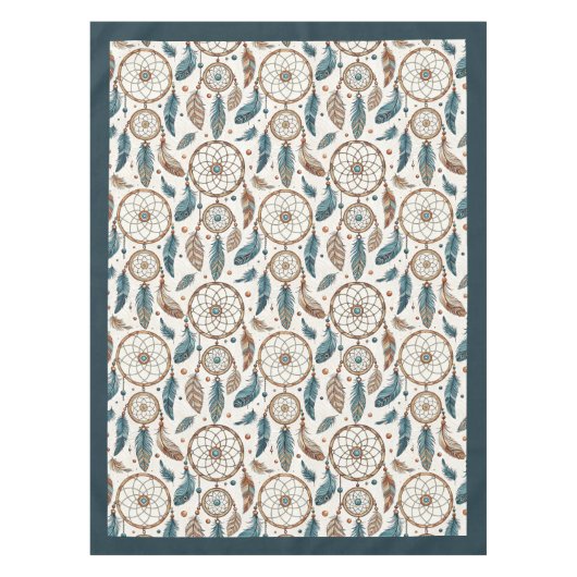 Tribal Native etnische pastel dromenvanger veren Tafelkleed (Voorkant)