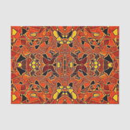 Tribal Native Oranje Yellow Boho Western Patroon Tissuepapier