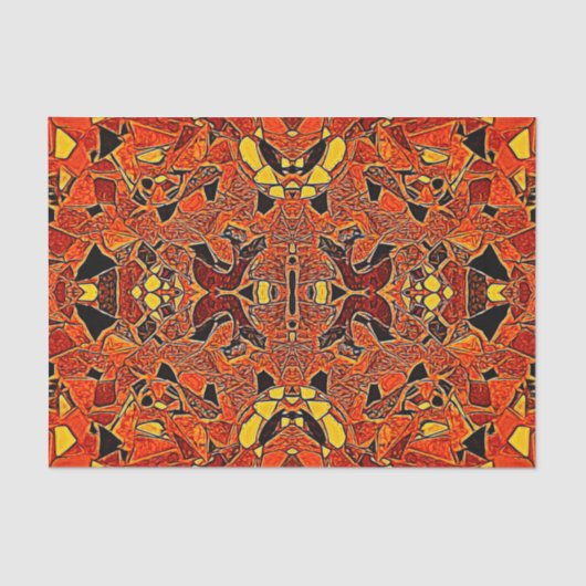 Tribal Native Oranje Yellow Boho Western Patroon Tissuepapier (Voorkant)
