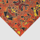 Tribal Native Oranje Yellow Boho Western Patroon Tissuepapier (Detail)