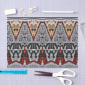 Tribal Native Red Gray Black Gold Pattern Tissuepapier (Craft)